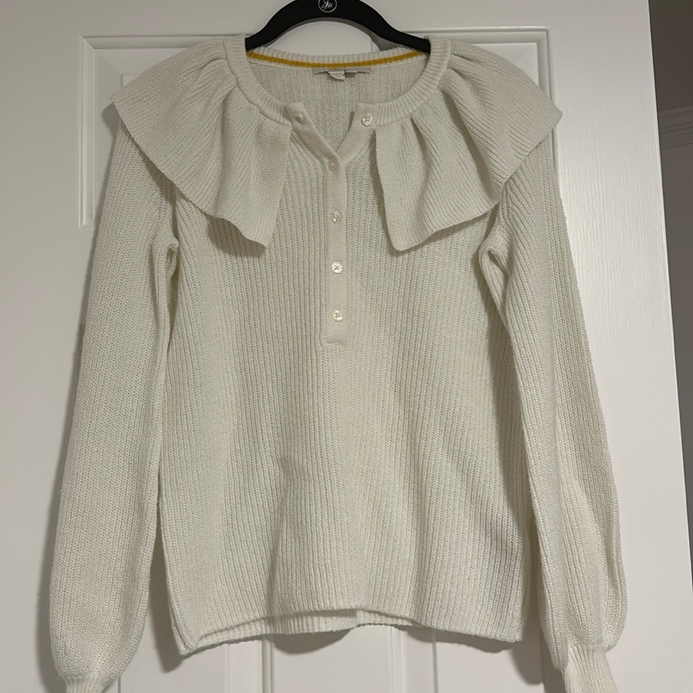 Boden Ruffle Collar Sweater